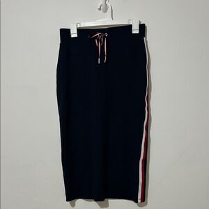 Tommy Hilfiger Black Pencil Skirt with Red and White Stripe